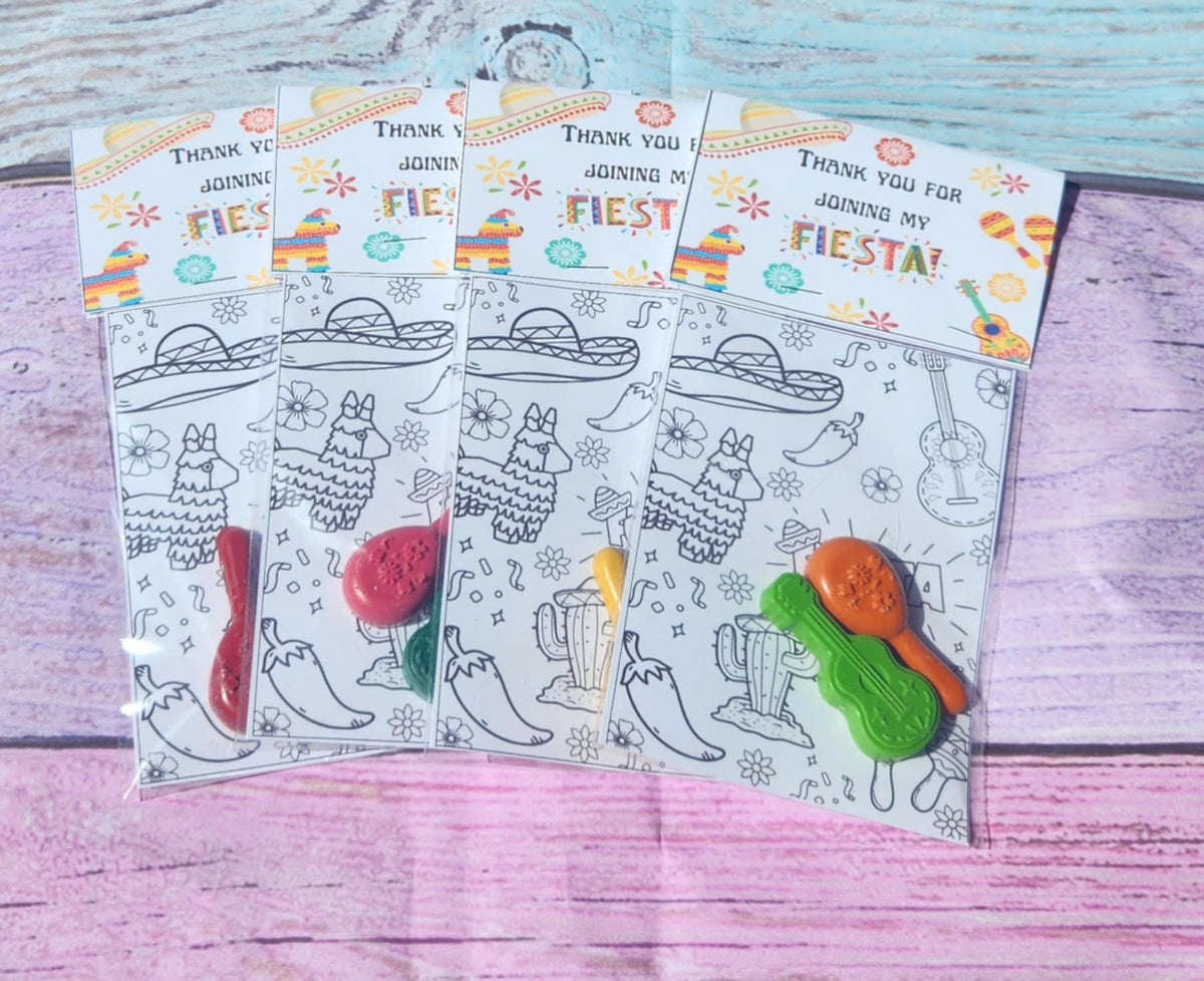 Fiesta Party Favor Coloring Kit: Maracas & Guitar Crayons