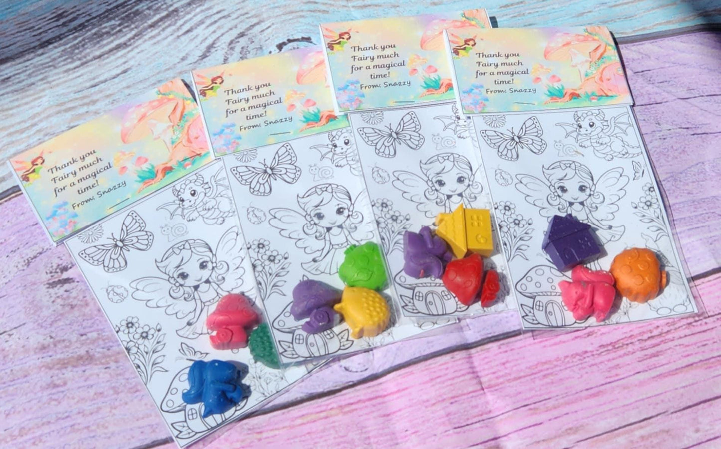 Fairy Party Favor: Crayon Kit with Coloring Page