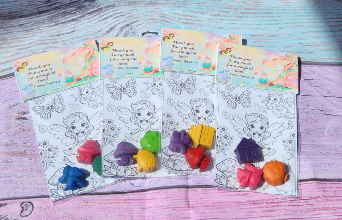 Fairy Party Favor: Crayon Kit with Coloring Page