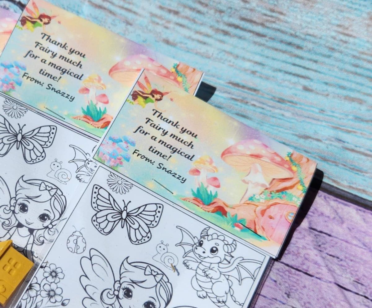 Fairy Party Favor: Crayon Kit with Coloring Page
