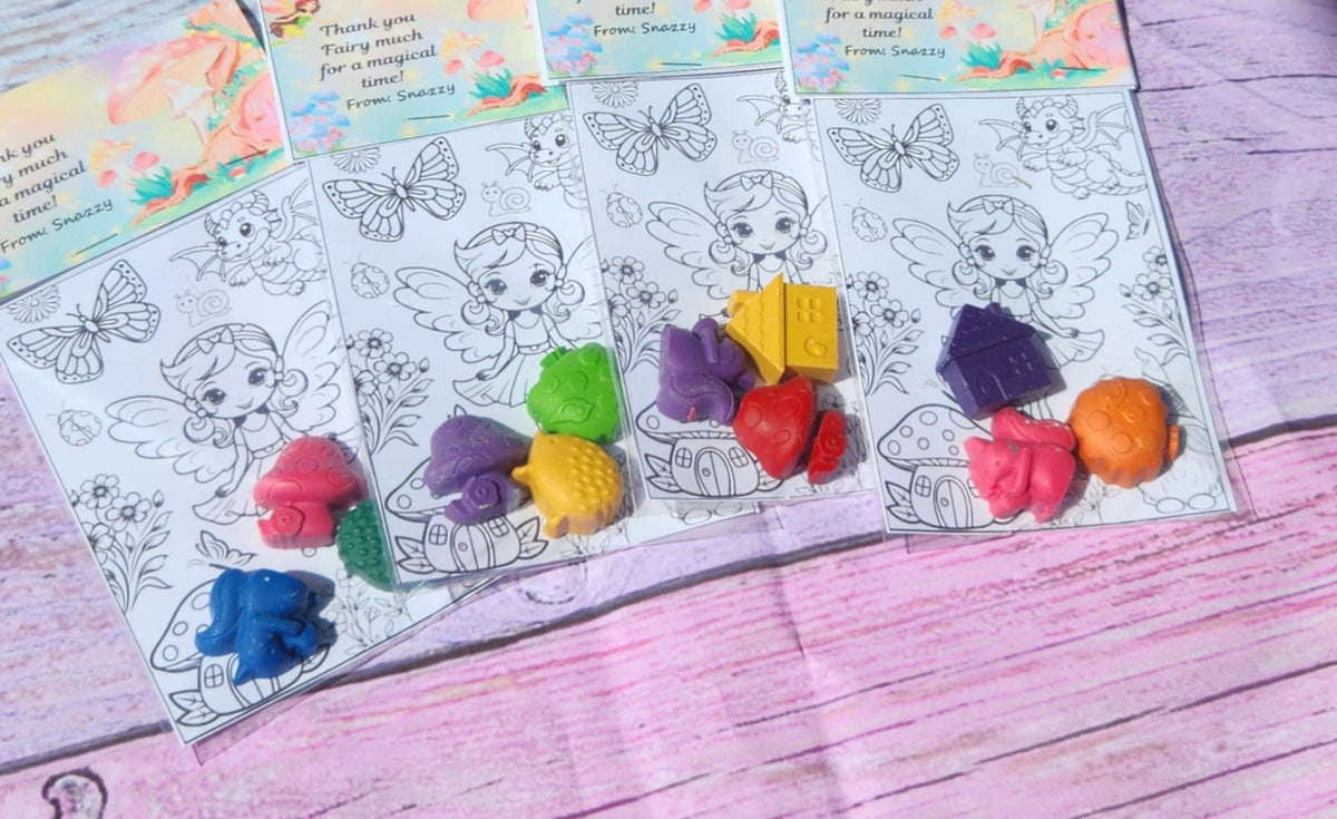 Fairy Party Favor: Crayon Kit with Coloring Page