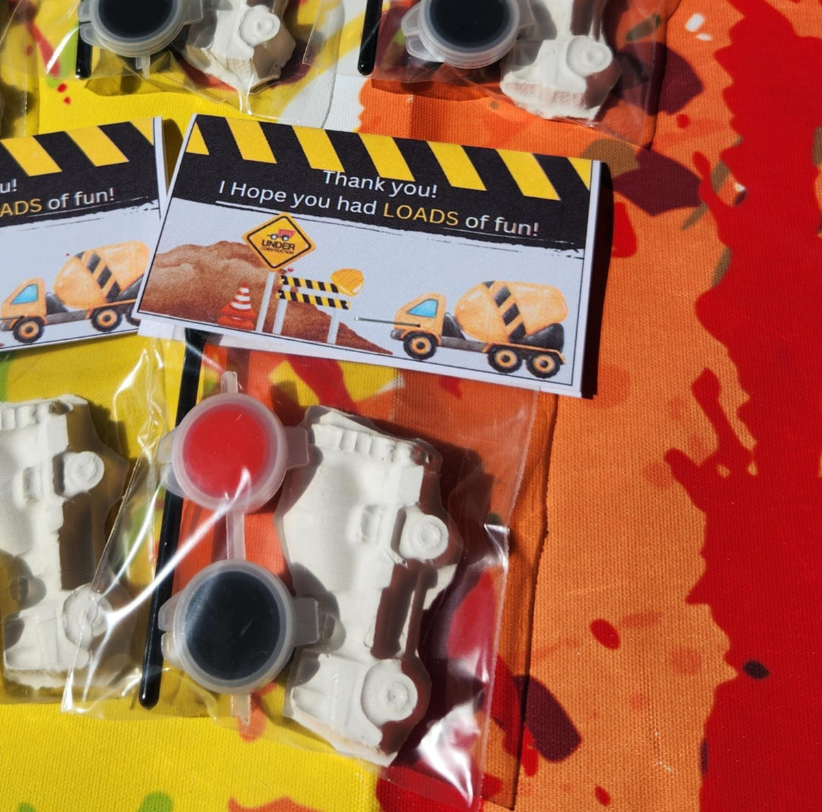 Construction Truck Plaster Paint Kit: DIY Kids Party Favor