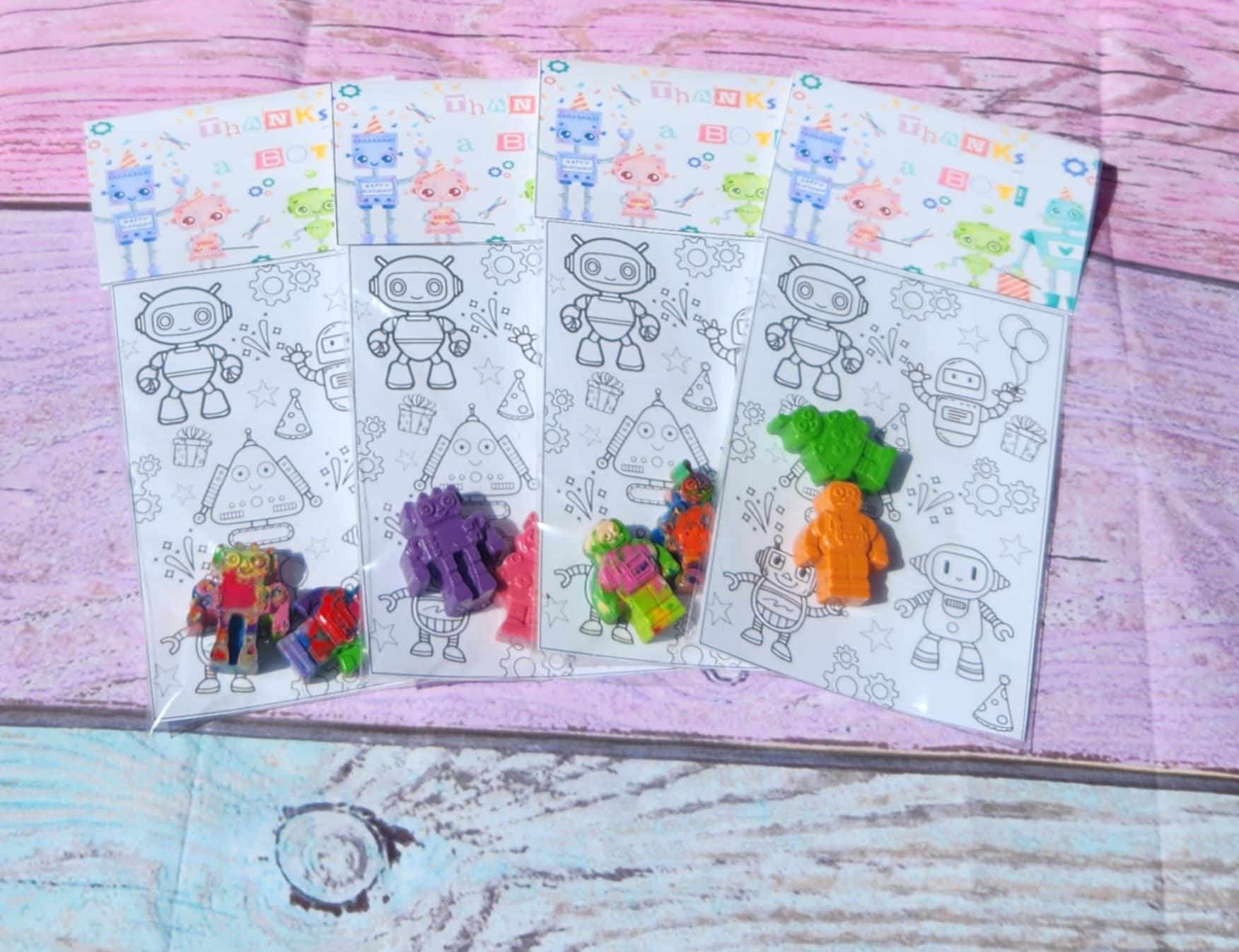Girl-Themed Robot Coloring Kit with Crayons | Robot Birthday Party Favors | Robot for Girls | STEM Party Goodie Bags | Robot Party Fillers