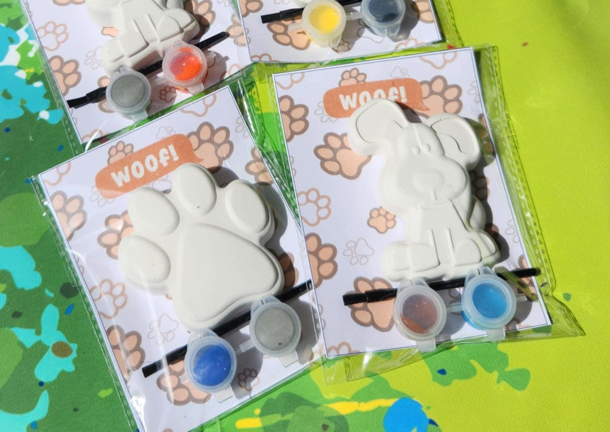 Dog Paw Paint Your Own Kit | Puppy Party Favors | Kids Craft Activity | Dog Birthday DIY | Pet-Themed Party Supplies