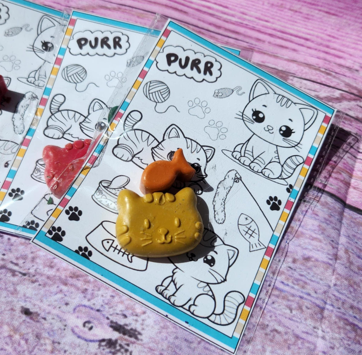 Kitty Coloring Kit | Cat Party Favors | Cat Crayons | Kids Goodie Bags | Coloring Pack for Kids | DIY Cat Craft Kit | Cat Birthday Gift