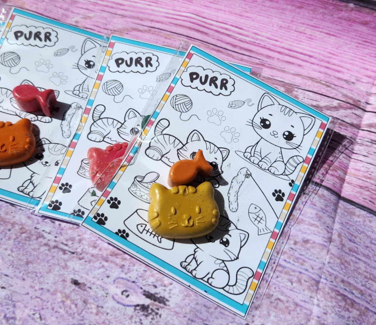 Kitty Coloring Kit | Cat Party Favors | Cat Crayons | Kids Goodie Bags | Coloring Pack for Kids | DIY Cat Craft Kit | Cat Birthday Gift