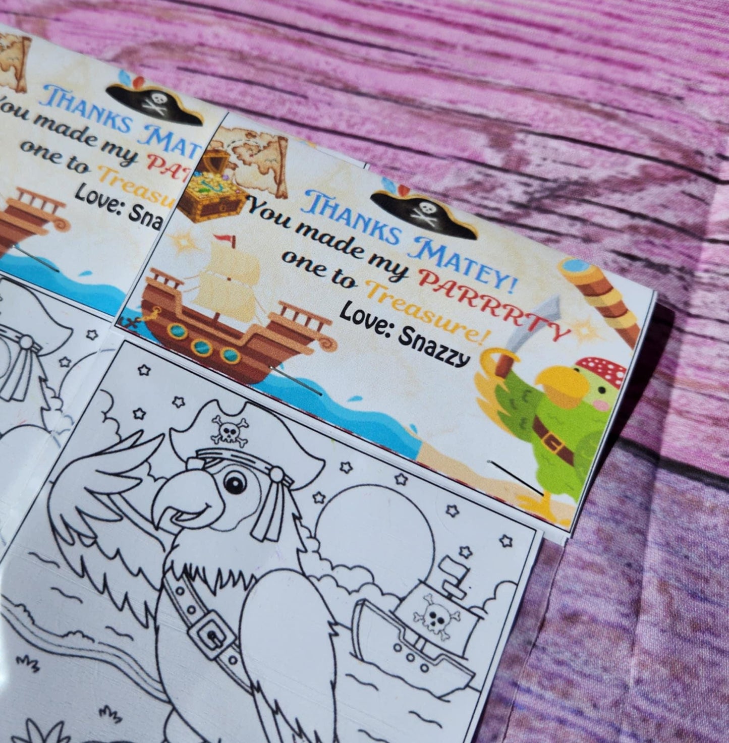 Pirate Coloring Kit with Gem Crayons | Pirate Birthday Party Favors | Treasure Goodie Bag Fillers | Pirate Crayons | Kids Party Activities