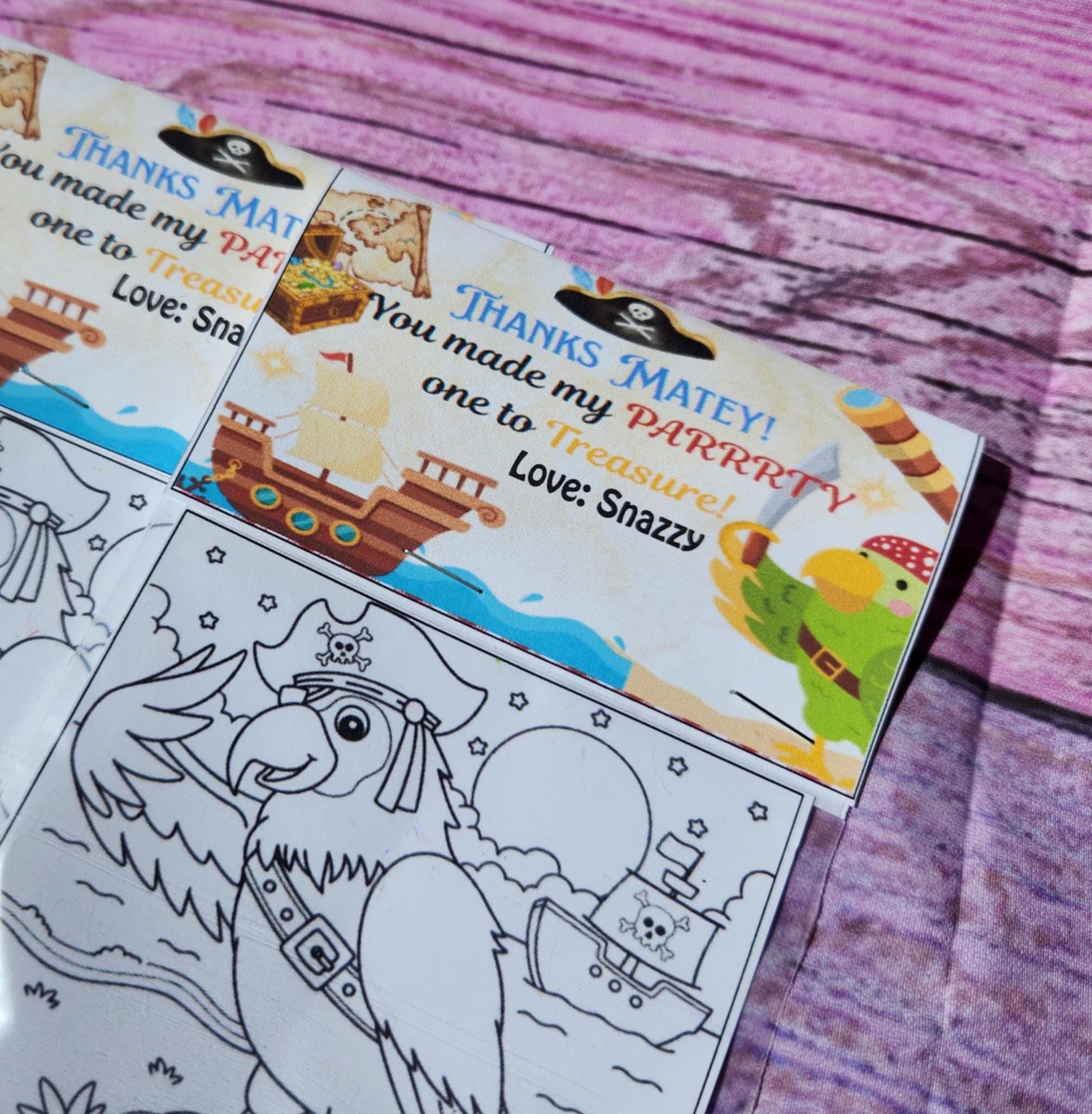 Pirate Coloring Kit with Gem Crayons | Pirate Birthday Party Favors | Treasure Goodie Bag Fillers | Pirate Crayons | Kids Party Activities