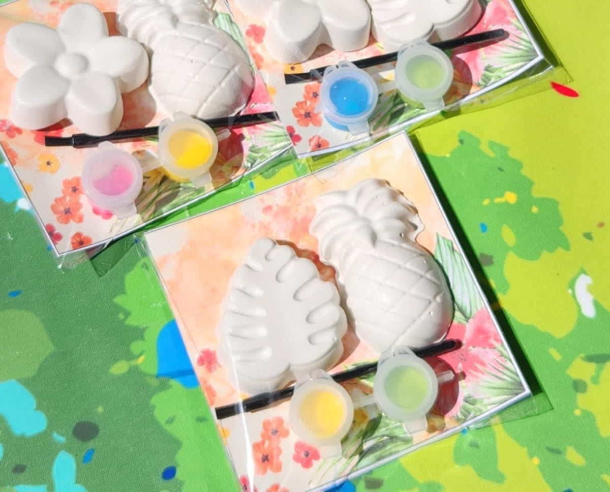 Hawaiian Themed Mini Paint Your Own Kits | Luau Party Favors | Kids DIY Craft | Birthday Activities | Island Party Gifts