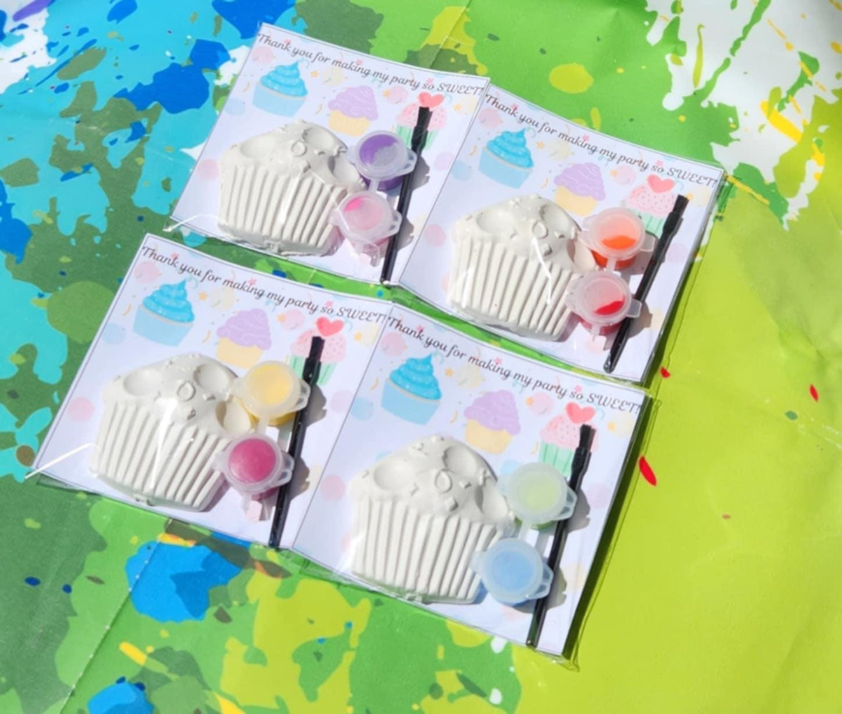 CupcakeThemed Mini Paint Your Own Kits | Kid Party Favors | DIY Kids Craft | Birthday Party Activity | Cupcake Party Gifts l Baking Birthday