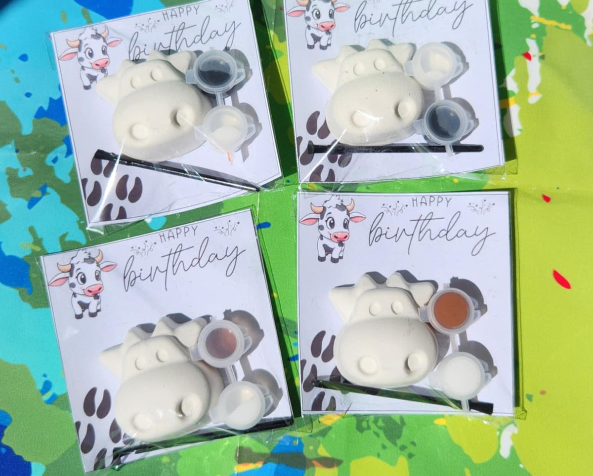 Cow Face Paint Your Own Kit | Farm Birthday Party Favor | DIY Kids Craft | Barnyard Party Activity | Cow Themed Gift