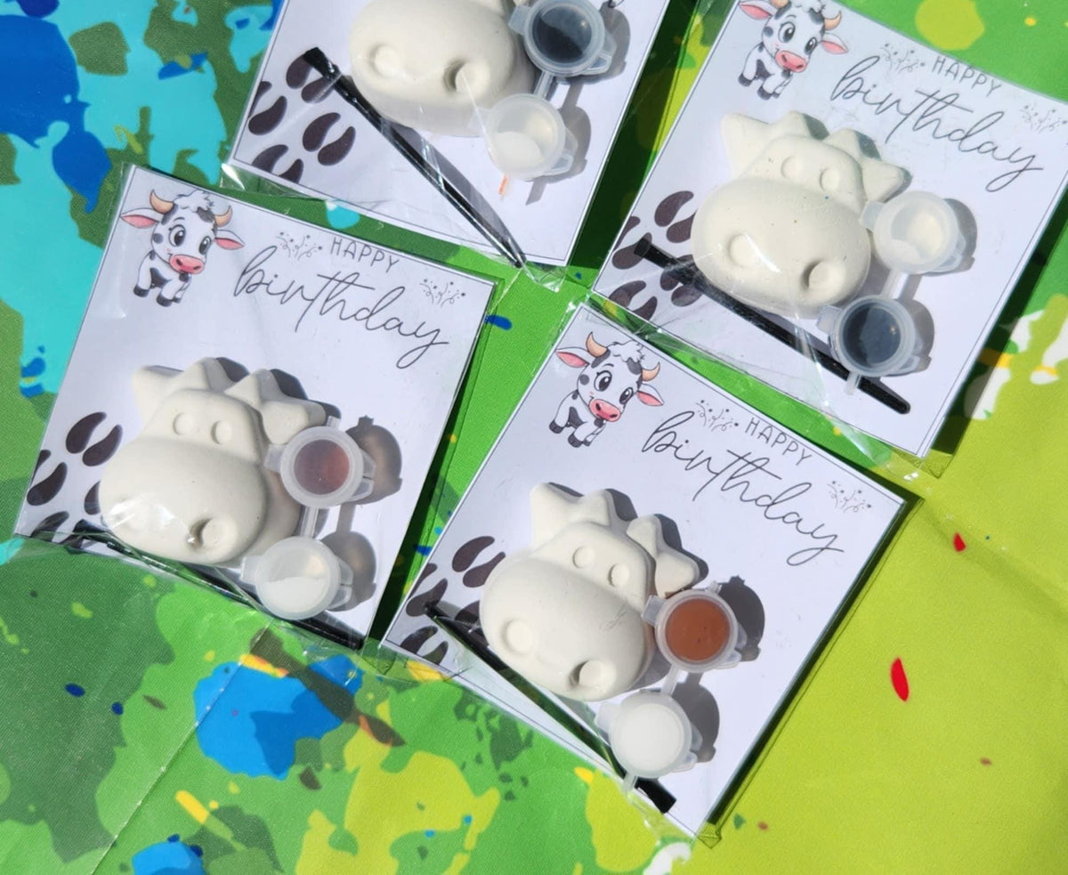 Cow Face Paint Your Own Kit | Farm Birthday Party Favor | DIY Kids Craft | Barnyard Party Activity | Cow Themed Gift