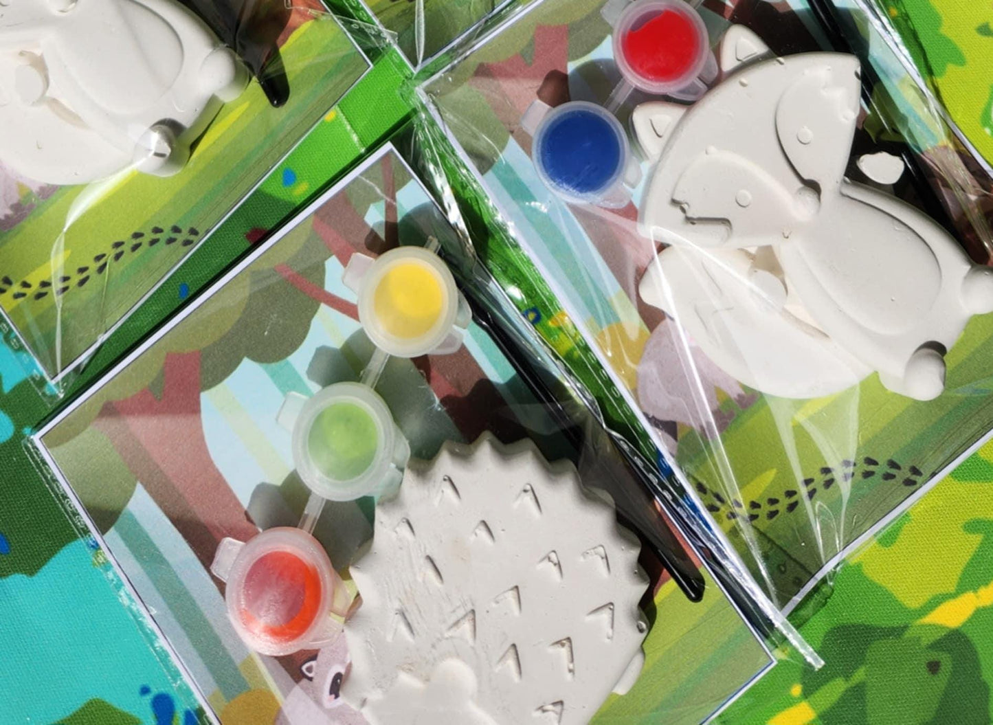 Fox & Hedgehog Paint Your Own Kits, Woodland Party Favors, DIY Kids Craft Kit, Birthday Party Activity, Non Candy Gift