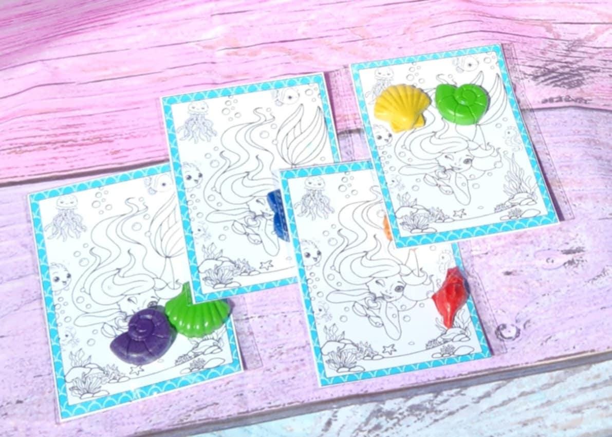 Mermaid Crayon Party Favors | Seashell Crayons | Mermaid Birthday Party Gifts | Ocean Themed Party Favors | Under the Sea