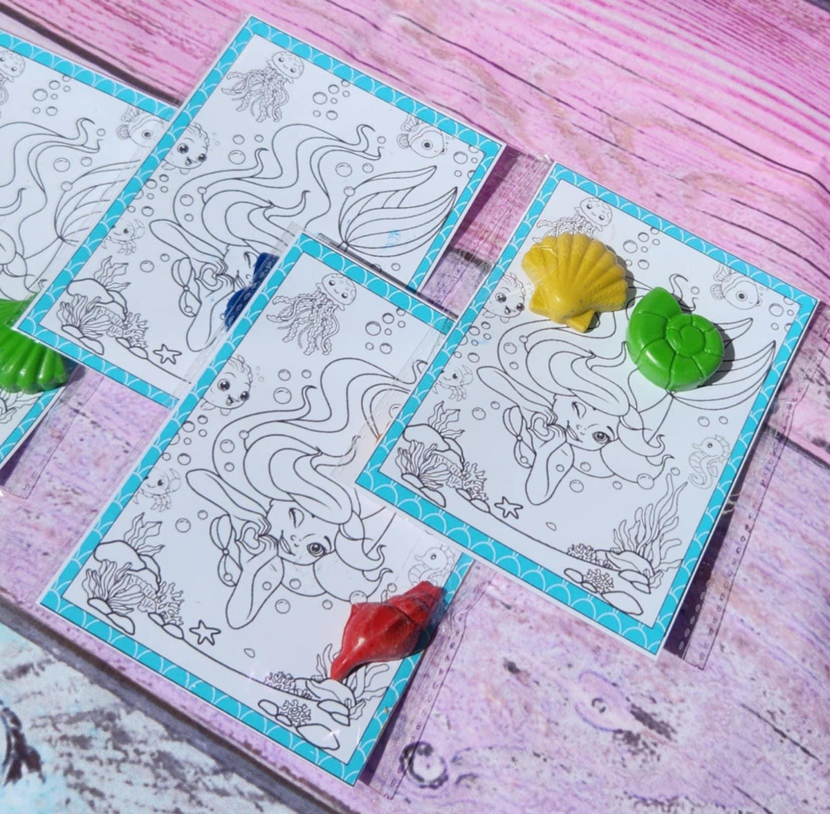 Mermaid Crayon Party Favors | Seashell Crayons | Mermaid Birthday Party Gifts | Ocean Themed Party Favors | Under the Sea