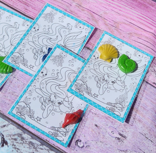 Mermaid Crayon Party Favors | Seashell Crayons | Mermaid Birthday Party Gifts | Ocean Themed Party Favors | Under the Sea