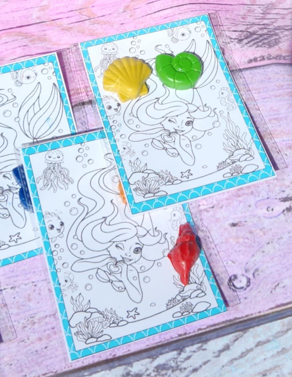 Mermaid Crayon Party Favors | Seashell Crayons | Mermaid Birthday Party Gifts | Ocean Themed Party Favors | Under the Sea