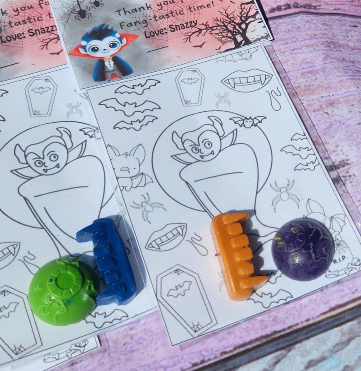 Dracula Crayon Party Favors: Halloween Kids Coloring Activity
