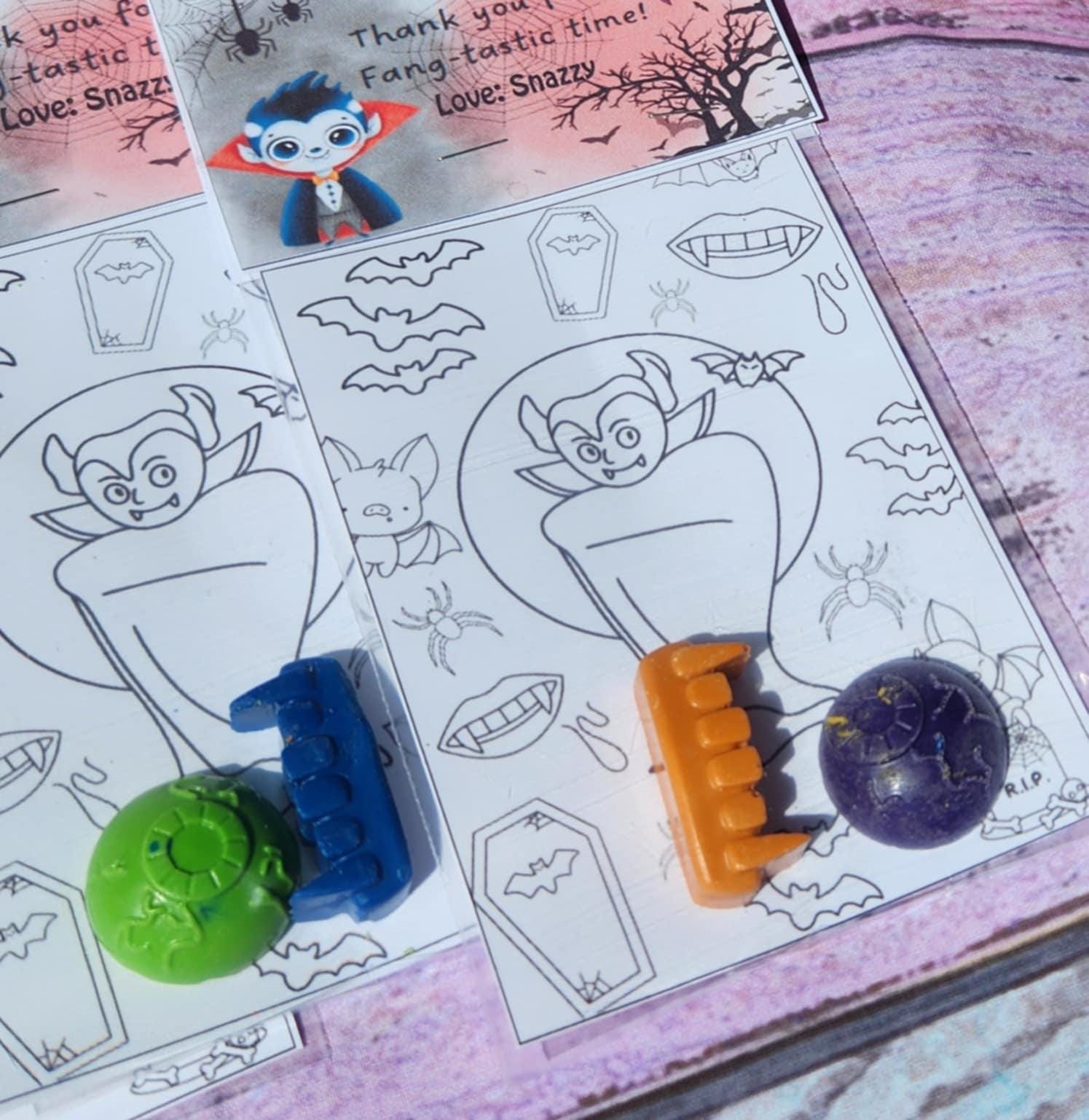 Dracula Crayon Party Favors: Halloween Kids Coloring Activity