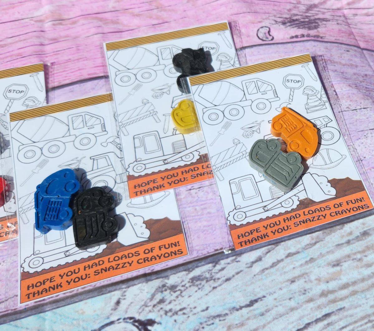 Construction Truck Crayons | Party Favors | Editable Cards | Kids Birthday Party Favors | Construction Party | Party Gifts | Truck Gifts