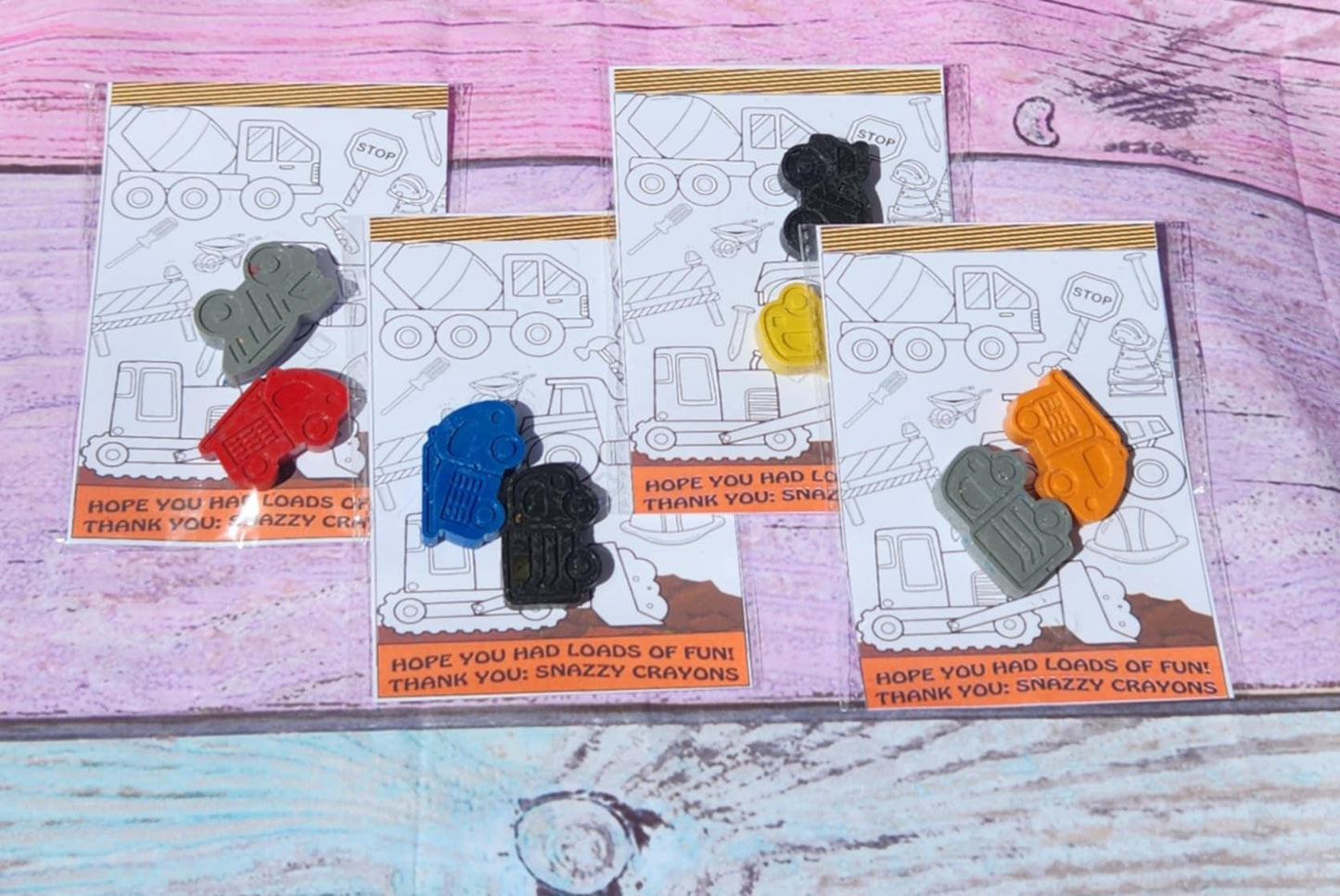 Construction Truck Crayons | Party Favors | Editable Cards | Kids Birthday Party Favors | Construction Party | Party Gifts | Truck Gifts