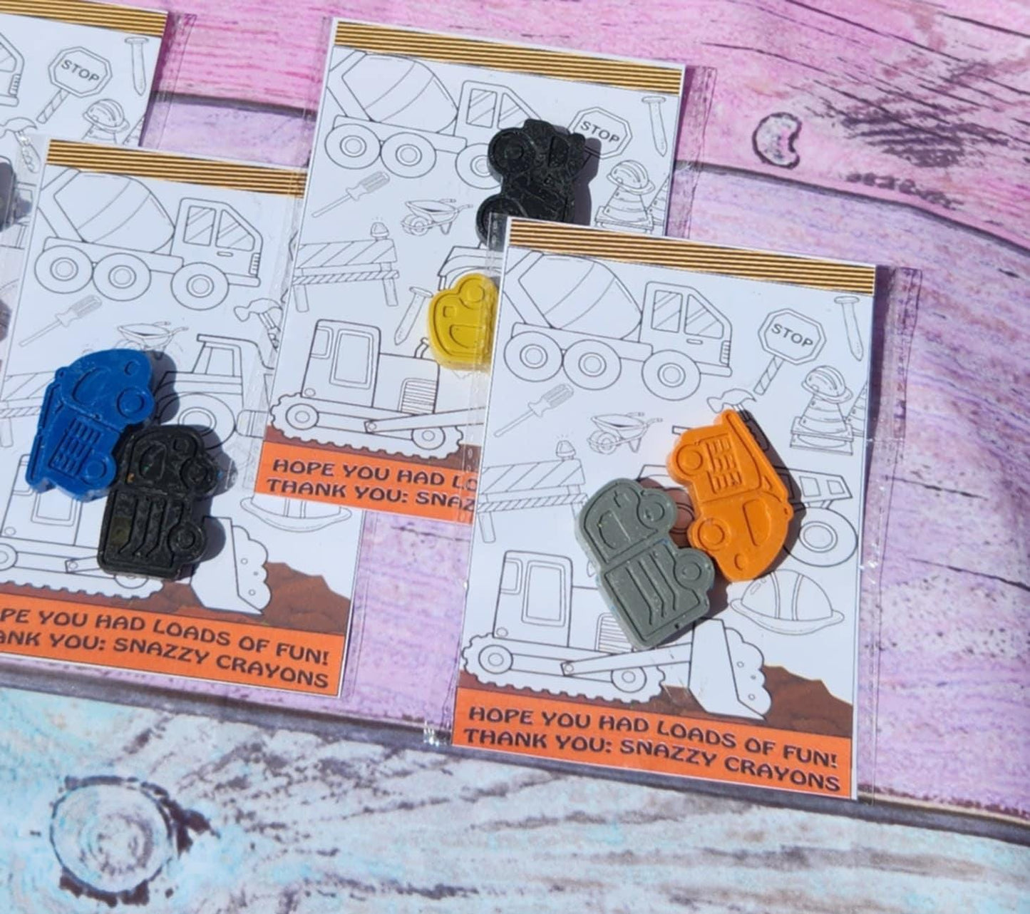 Construction Truck Crayons | Party Favors | Editable Cards | Kids Birthday Party Favors | Construction Party | Party Gifts | Truck Gifts