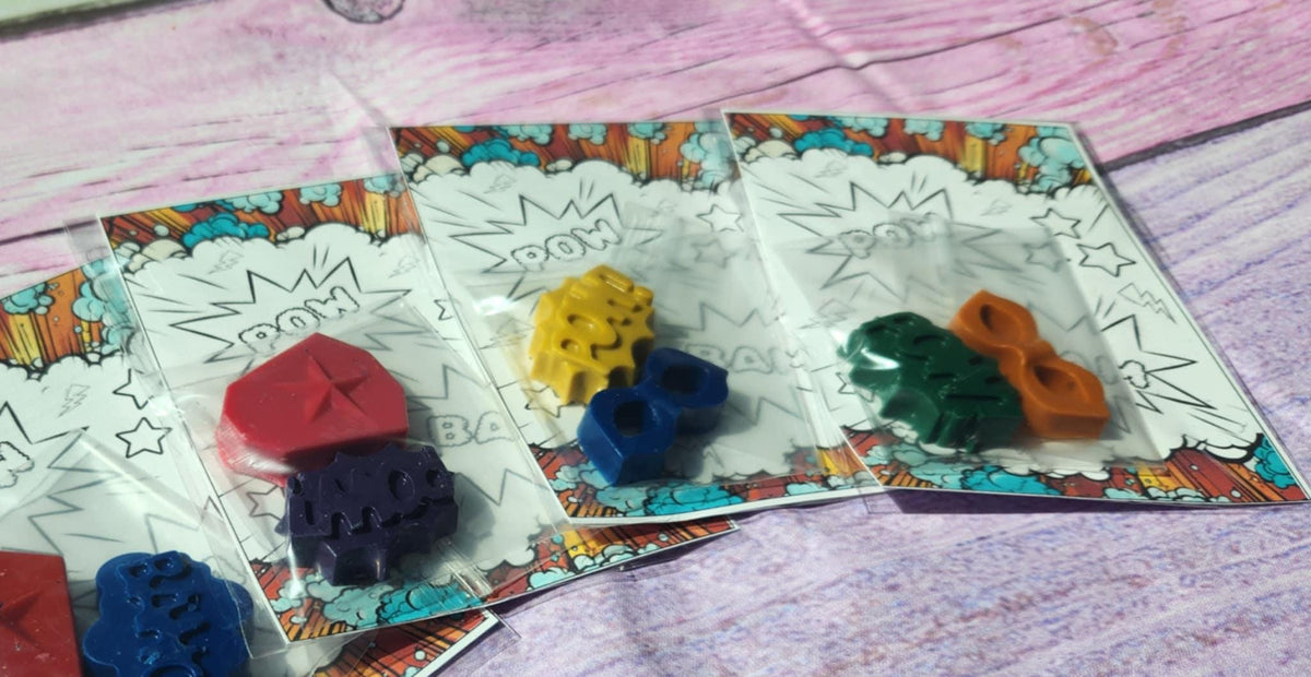 Superhero Coloring Kit: Non-Toxic Crayons, Party Favors