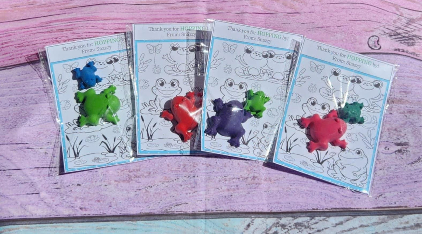 Frog Crayon Coloring Kits for Kids | Fun Frog Party Favors | Non-Toxic Crayons | Unique Frog Themed Birthday Supplies | Kids Craft Activity