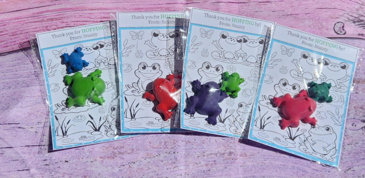 Frog Crayon Coloring Kits for Kids | Fun Frog Party Favors | Non-Toxic Crayons | Unique Frog Themed Birthday Supplies | Kids Craft Activity