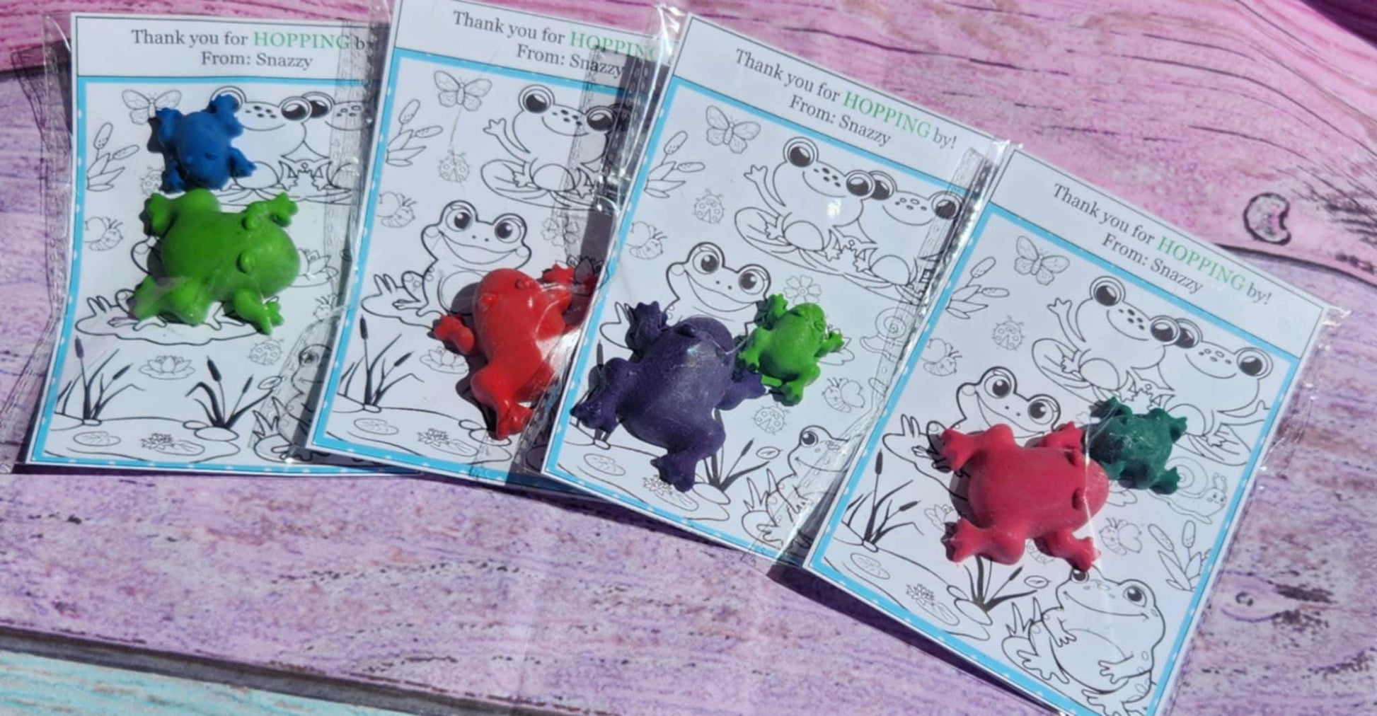 Frog Crayon Coloring Kits for Kids | Fun Frog Party Favors | Non-Toxic Crayons | Unique Frog Themed Birthday Supplies | Kids Craft Activity