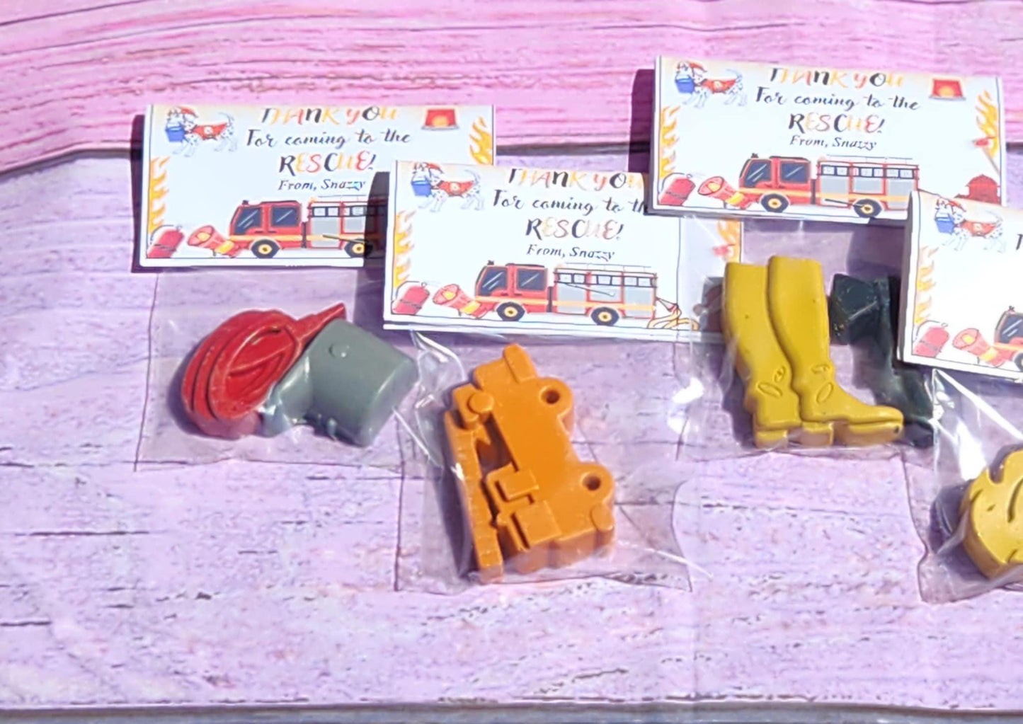 Fire Truck Crayons: Firefighter Birthday Party Favors