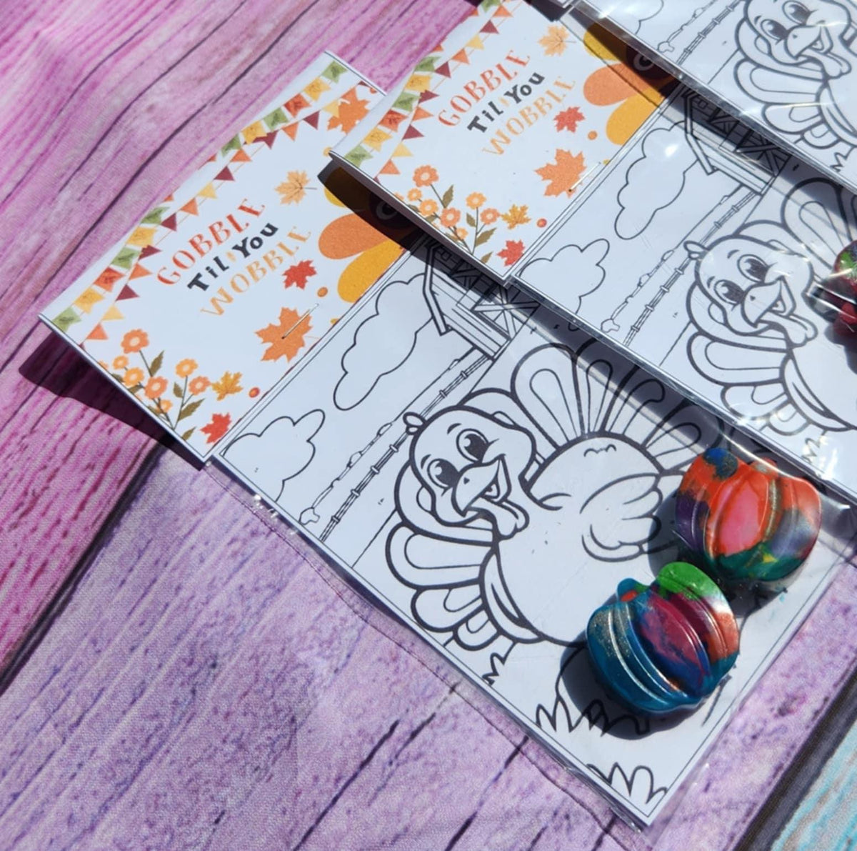 Thanksgiving Turkey Coloring Kits | Pumpkin Crayons | Fall Party Favors | Kids Coloring Activity | Non-Toxic Crayons | Classroom Gifts