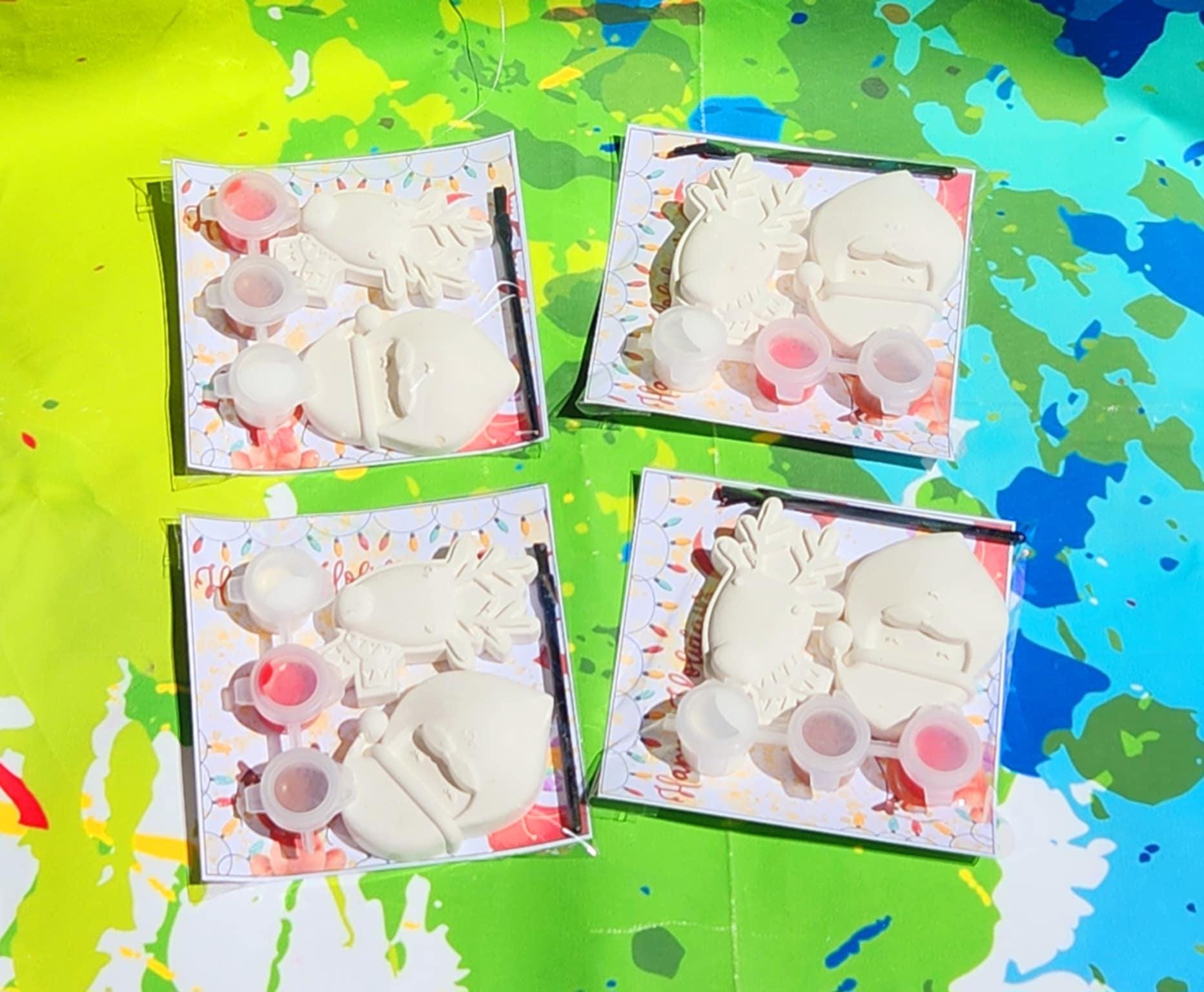 Santa & Reindeer Paint Kits – A Festive DIY Holiday Craft! Plaster Paint your own Kits l Party Favors l Birthday party gifts l Kids Art