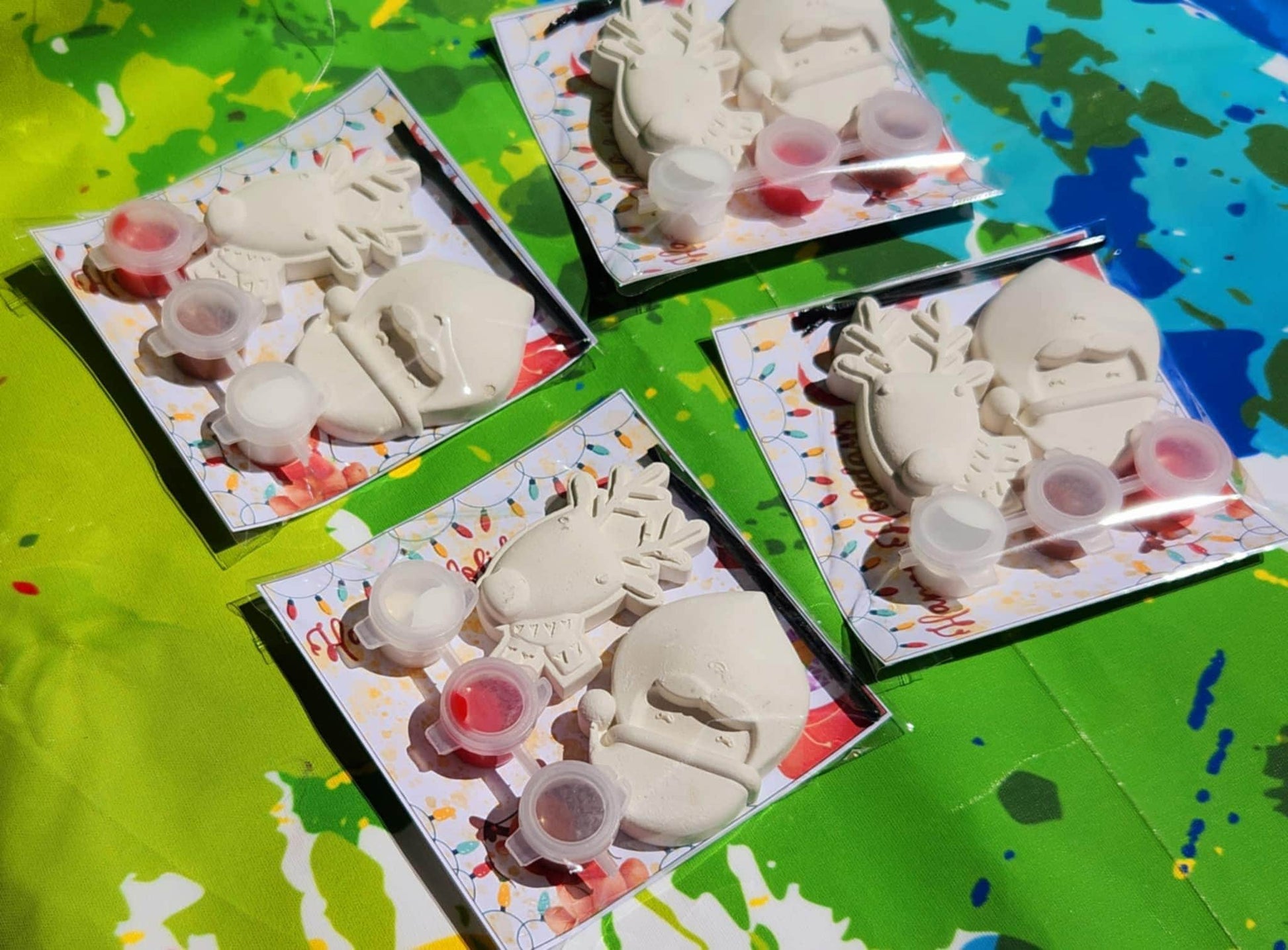 Santa & Reindeer Paint Kits – A Festive DIY Holiday Craft! Plaster Paint your own Kits l Party Favors l Birthday party gifts l Kids Art