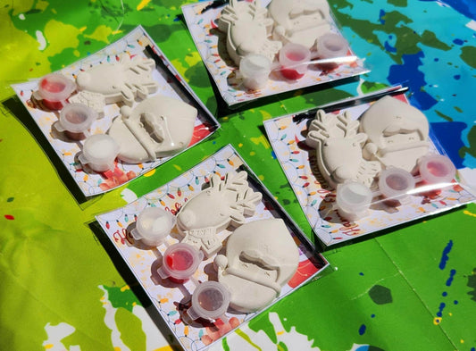 Santa & Reindeer Paint Kits – A Festive DIY Holiday Craft! Plaster Paint your own Kits l Party Favors l Birthday party gifts l Kids Art
