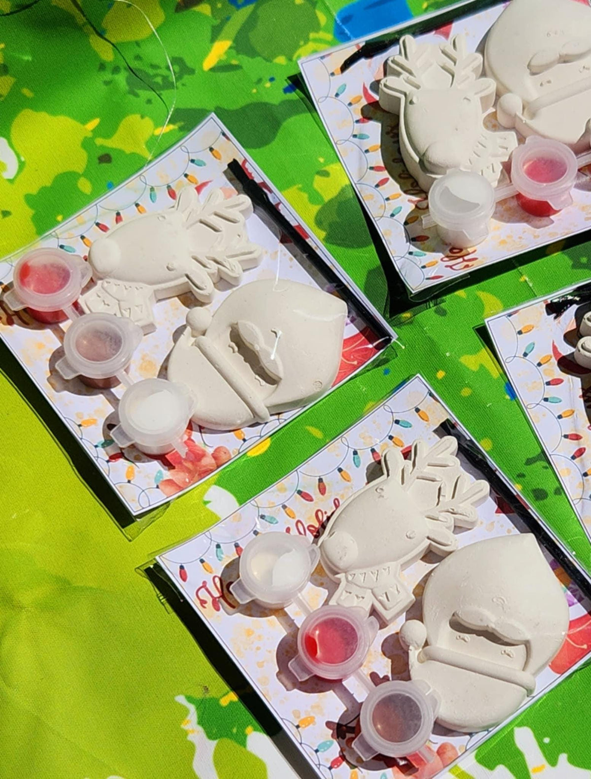 Santa & Reindeer Paint Kits – A Festive DIY Holiday Craft! Plaster Paint your own Kits l Party Favors l Birthday party gifts l Kids Art