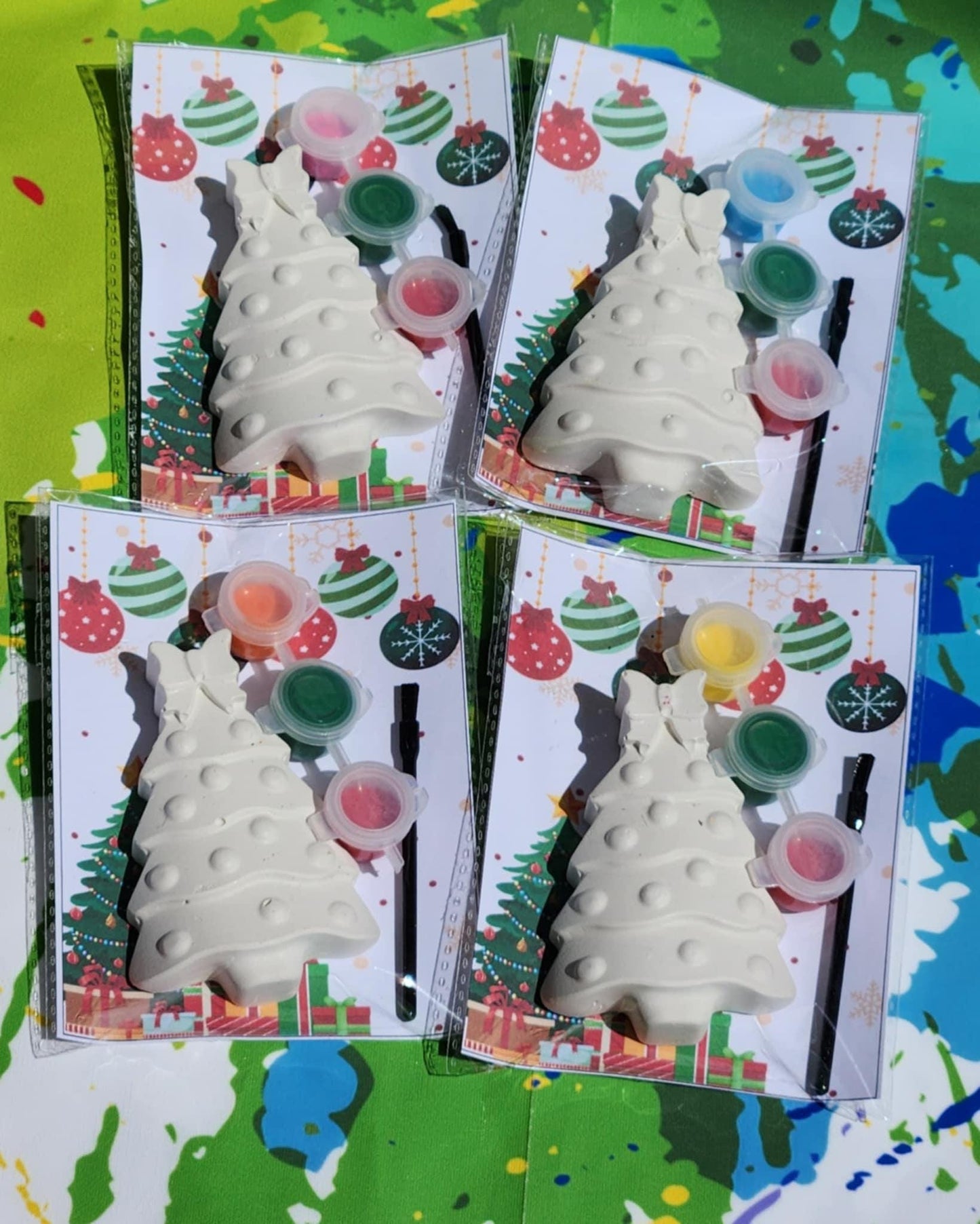 Christmas Tree Plaster Paint Kit – Fun DIY Holiday Craft for Kids! Art Activity |Stocking Fillers | DIY Paint Kit l Christmas Party Favors