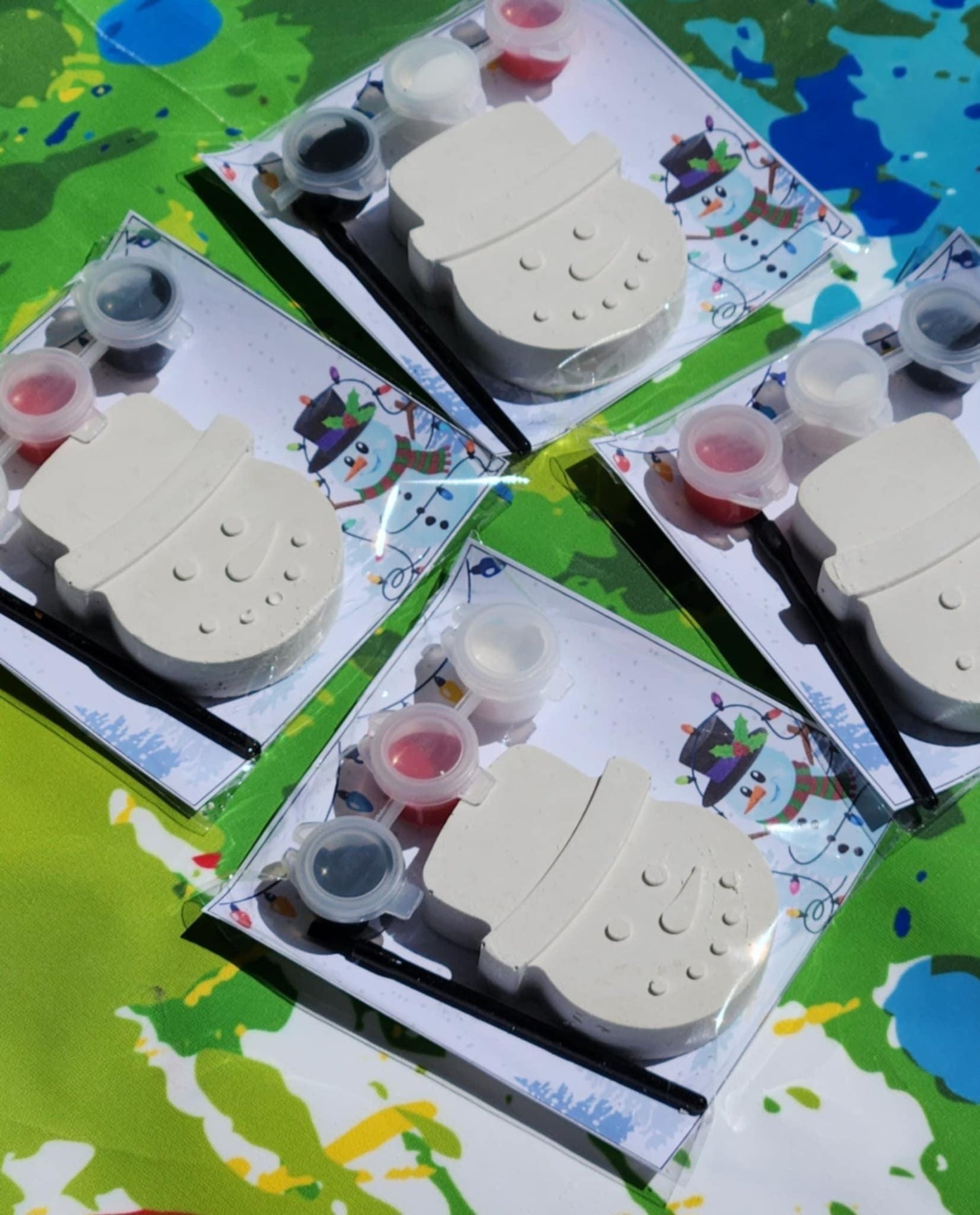 Snowman Plaster Paint Kit: Christmas Craft, Stocking Stuffer