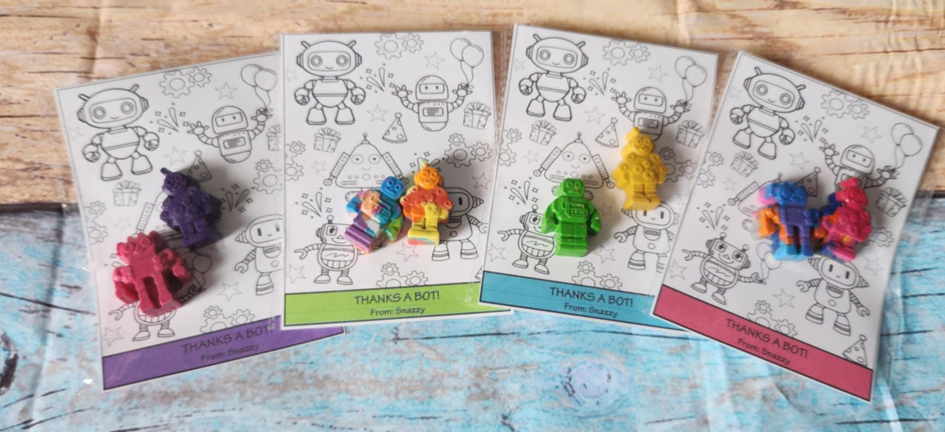 Robot Crayons, Party Favors, Customizable & Fun Coloring Gift!