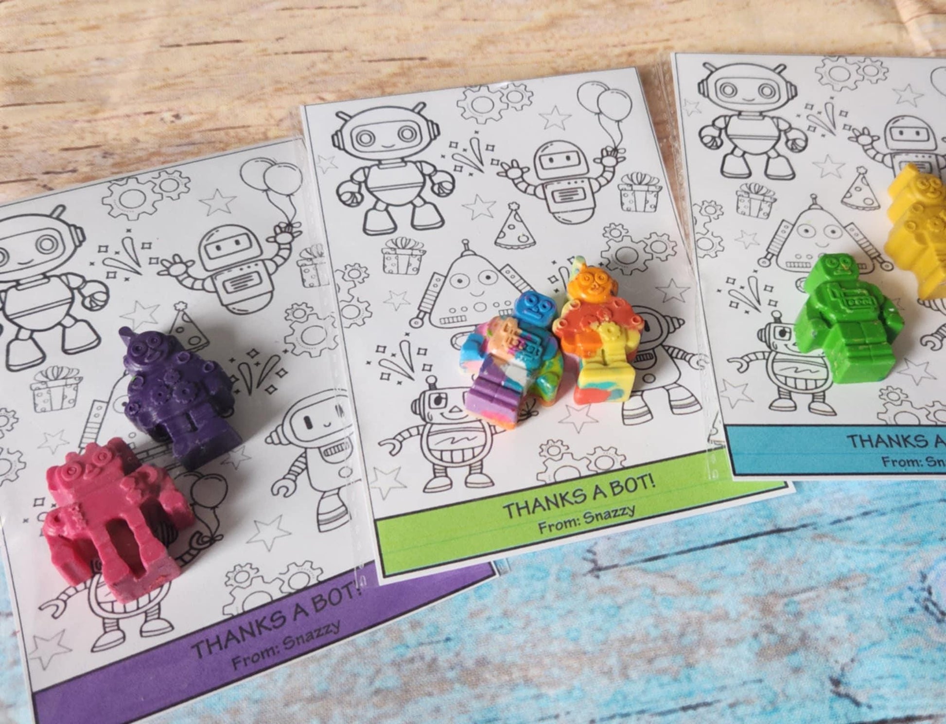 Robot Crayons, Party Favors, Customizable & Fun Coloring Gift!