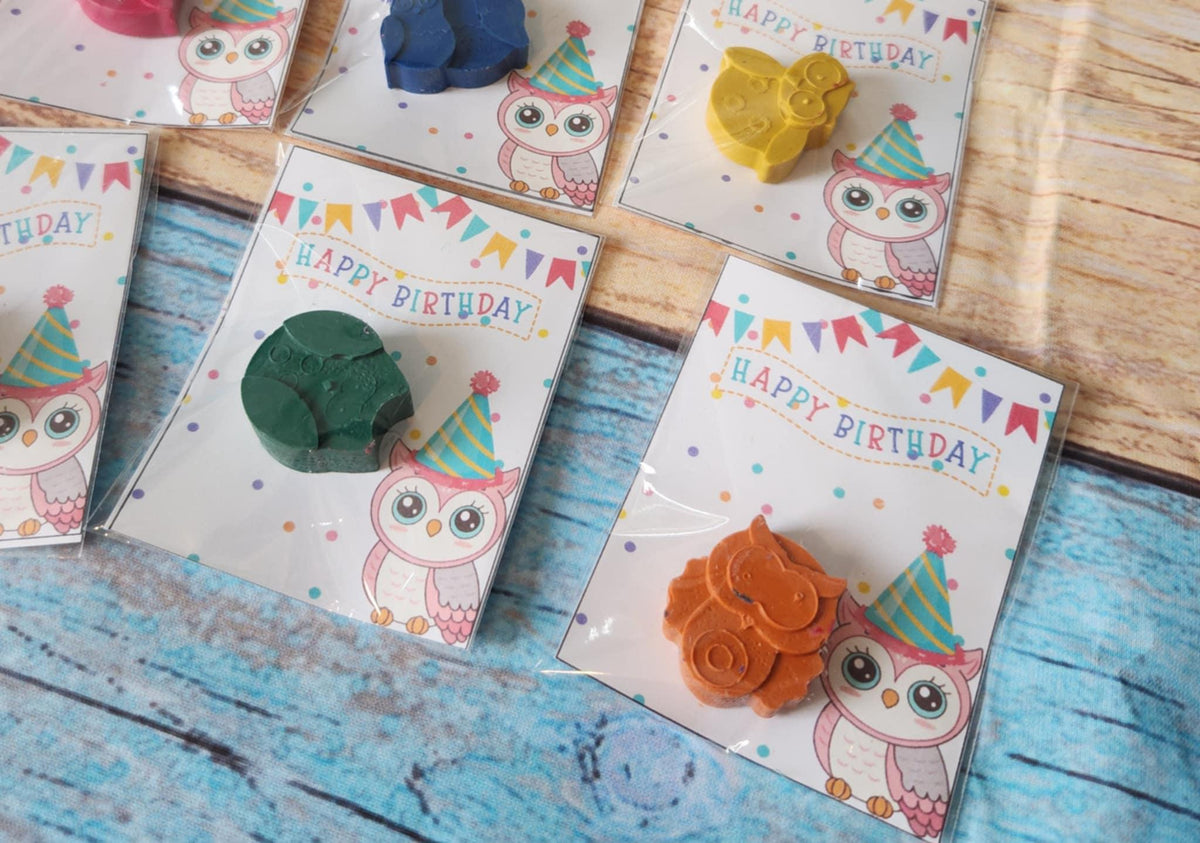 Owl Crayon Party Favors: Whimsical Coloring Fun for Kids' Celebrations - Owl Gifts - Owl Goodie Bags - Owl Party favors - Hoot Hoot