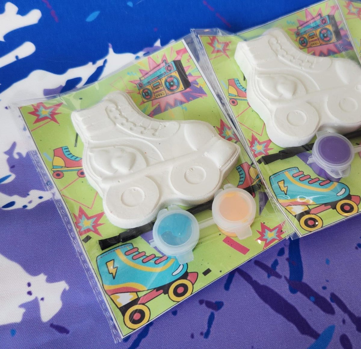 Skating & Rollerblade-Themed Plaster Paint Kits – | DIY Paint Activity | Birthday Party Favors | Retro Party | Kids Art Kit