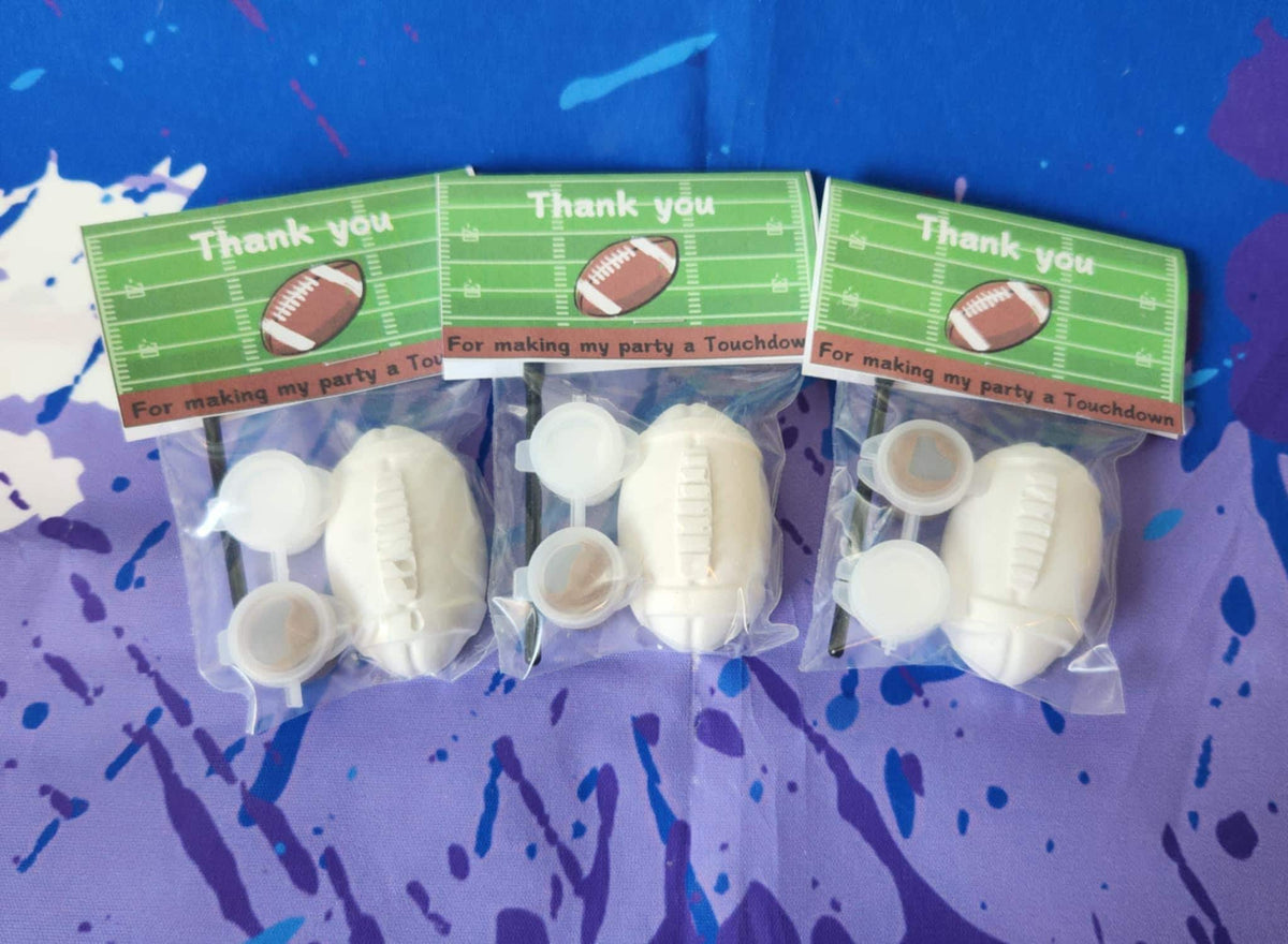 Mini Football-Themed Plaster Paint Kits – DIY Paint Activity for Kids! - Birthday Party Favors | Football Party | Kids Art Kit