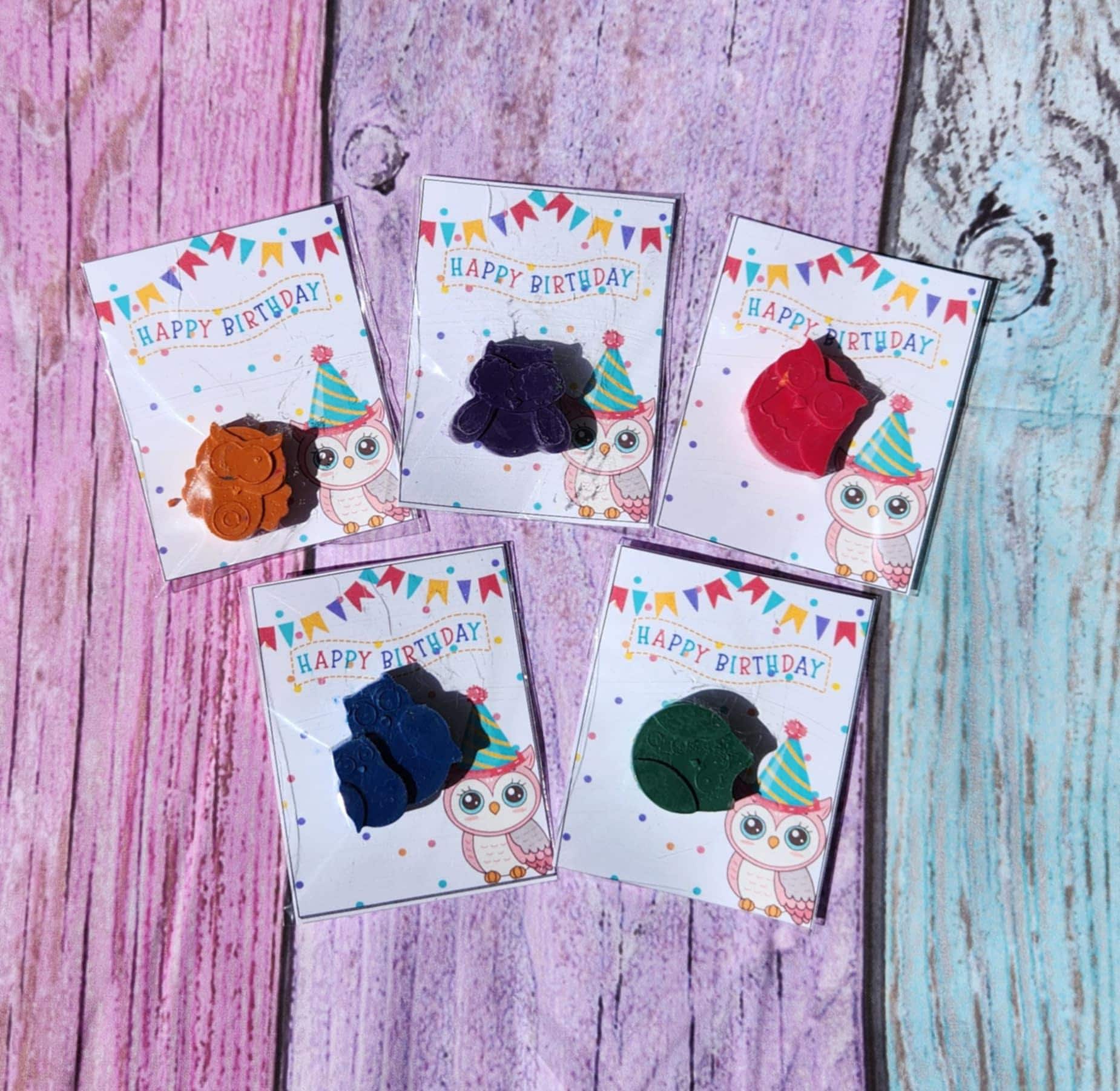 Owl Crayon Party Favors: Whimsical Coloring Fun for Kids' Celebrations - Owl Gifts - Owl Goodie Bags - Owl Party favors - Hoot Hoot