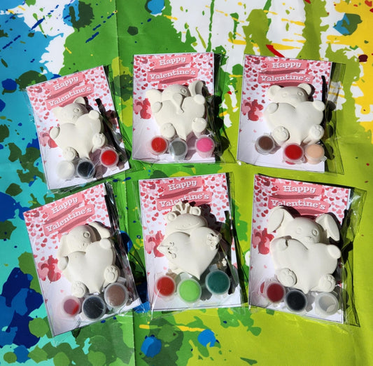 Valentines day Paint your own Kits , Party Favors, Crayons, Birthday party gifts - Valentines Day Party Favors - Classroom Gifts