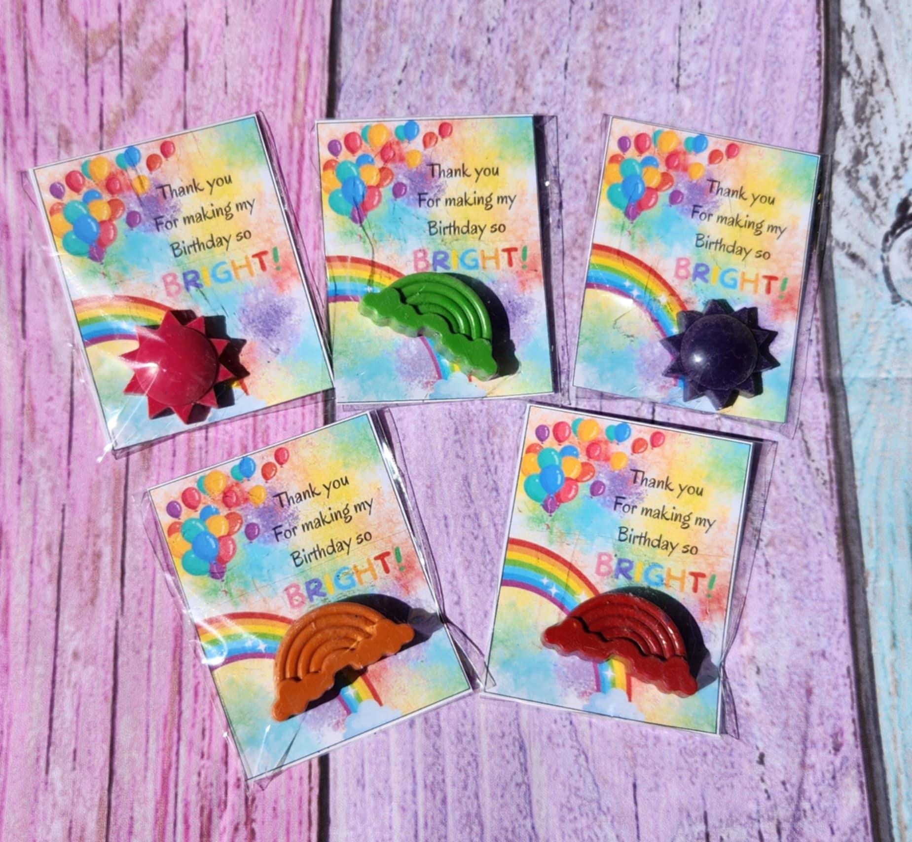 Rainbow Crayon Party Favors: Sun & Rainbow Crayons, Kids Birthday Goodie Bag