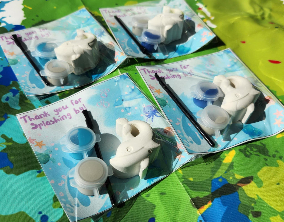 Dolphin Paint Kit Party Favors for Kids - Perfect for Birthdays and Events, Non-Toxic Paints Included - Party Bags