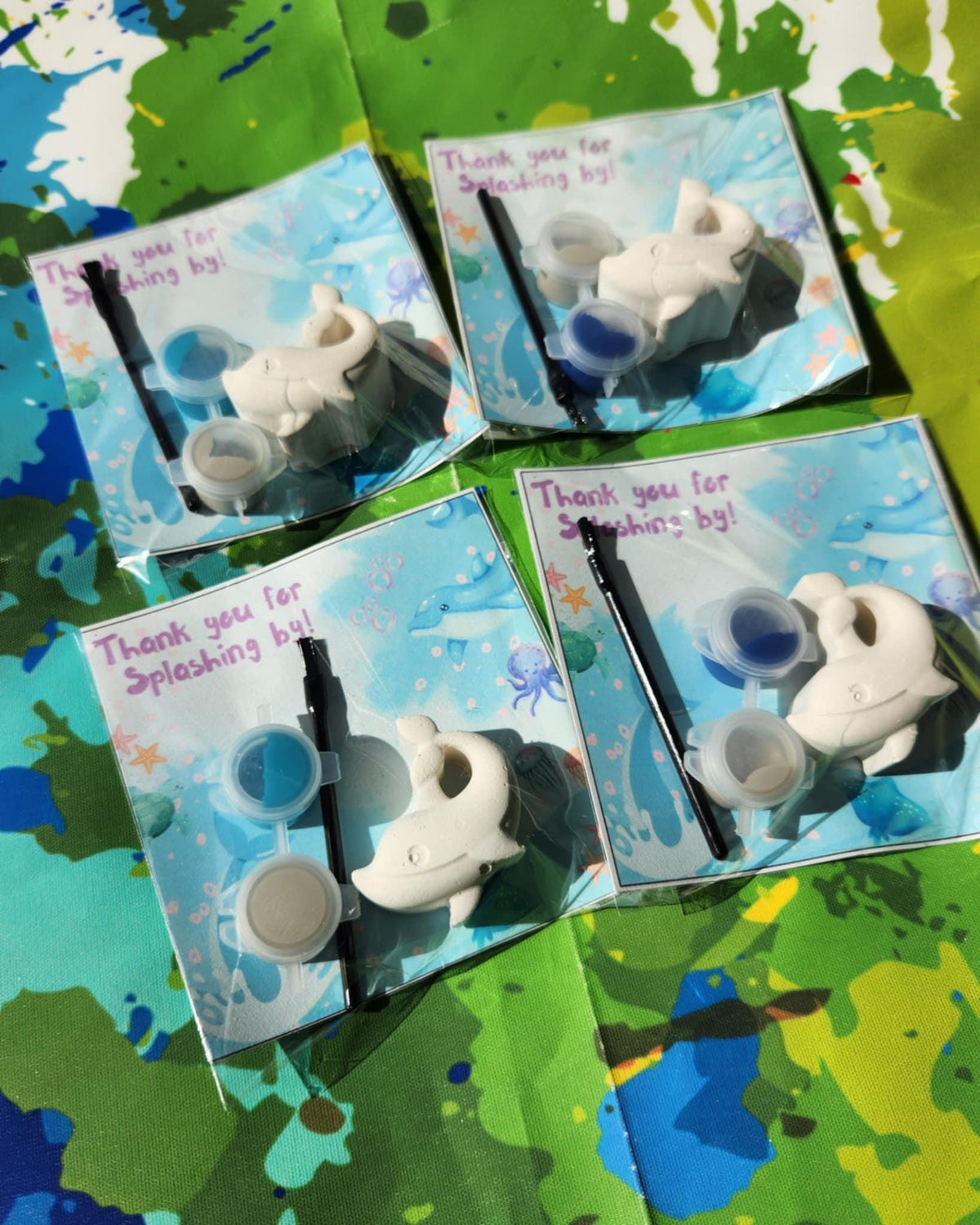 Dolphin Paint Kit Party Favors for Kids - Perfect for Birthdays and Events, Non-Toxic Paints Included - Party Bags