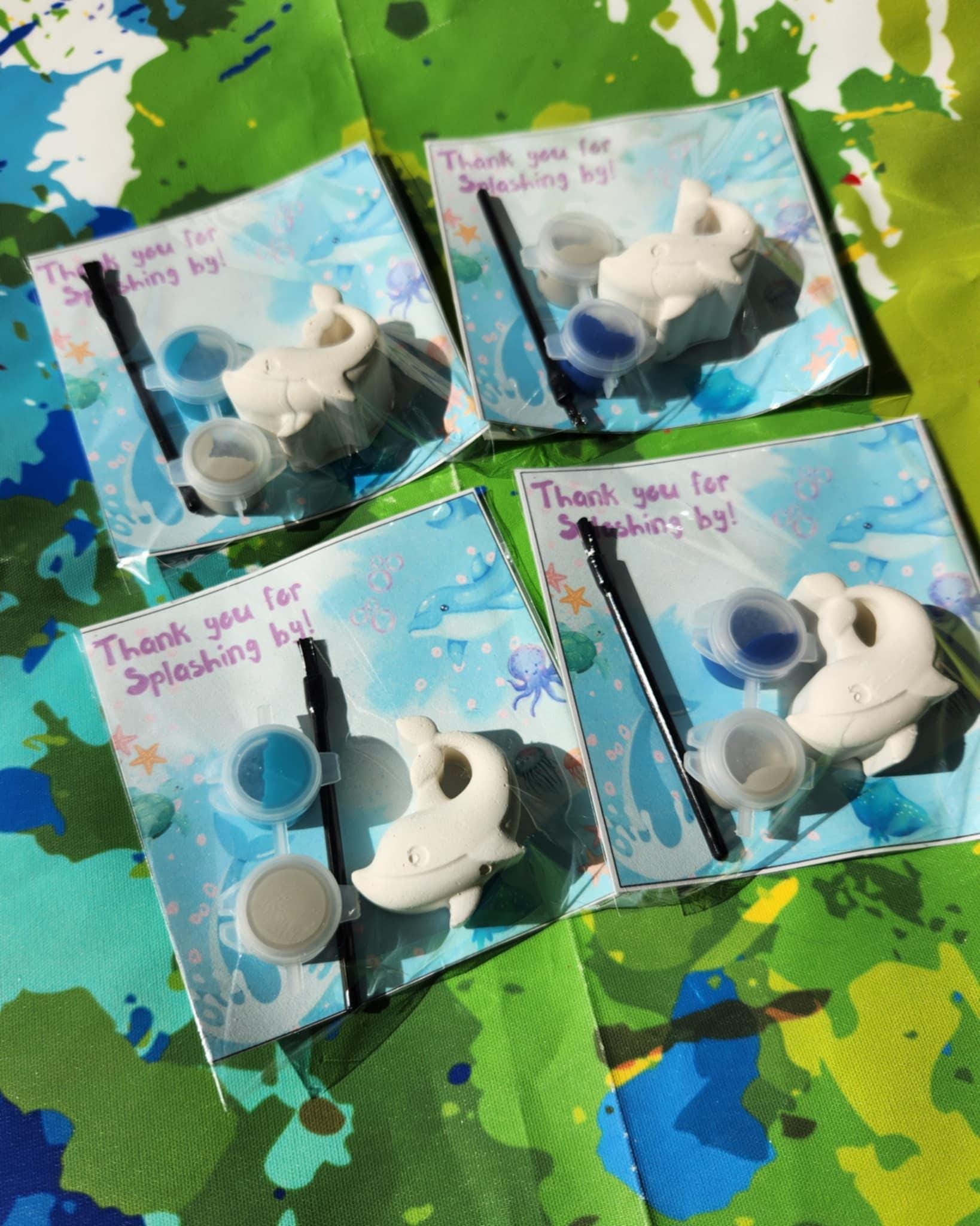 Dolphin Paint Kit Party Favors for Kids - Perfect for Birthdays and Events, Non-Toxic Paints Included - Party Bags
