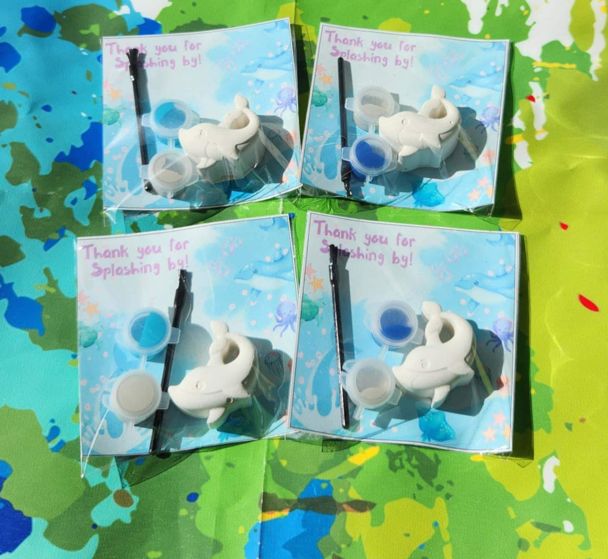 Dolphin Paint Kit Party Favors for Kids - Perfect for Birthdays and Events, Non-Toxic Paints Included - Party Bags